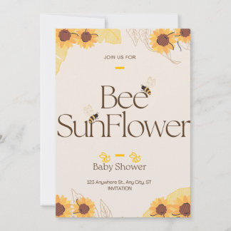 Baby shower van bijen Uitnodigingsbloemen Kaart