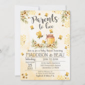 Baby shower van bijen Uitnodigingsbloemen Kaart (Voorkant)
