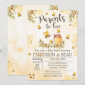 Baby shower van bijen Uitnodigingsbloemen Kaart (Voorkant / Achterkant)