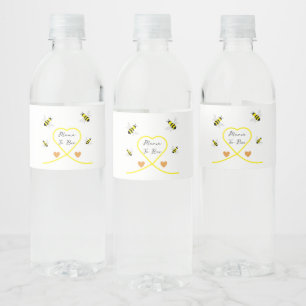Baby shower van bijen waterfles etiket