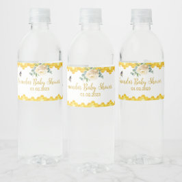 Baby shower van bijen waterfles etiket