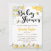 Baby shower van bijenbloem kaart (Voorkant)