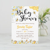 Baby shower van bijenbloem kaart (Staand voorkant)
