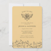 Baby shower van bijenbloem kaart (Voorkant)