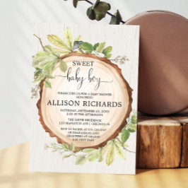 Baby shower van bijtende jongen, bos kaart