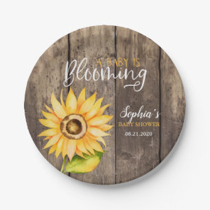 Baby shower van bittere geelzonnebloemen papieren bordje