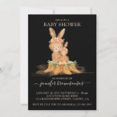Baby shower van Black Boho Family Rabbit Kaart (Voorkant)
