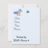 Baby shower van blauwe eenden en vlinders kaart (Achterkant)