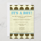 Baby shower van blauwe en bruine pokken kaart (Achterkant)