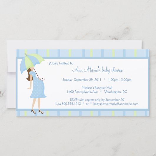 Baby shower van blauwe en groene pols (Voorkant)