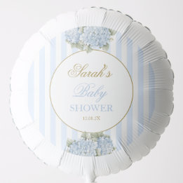 Baby shower van blauwe hydrangea ballon