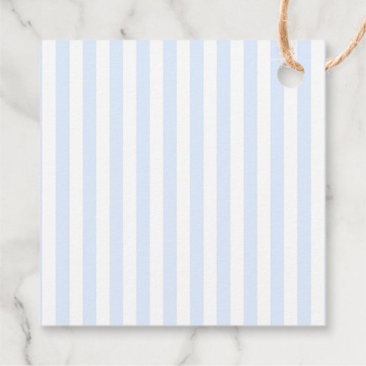 Baby shower van blauwe hydrangea bedankjes labels (Achterkant)