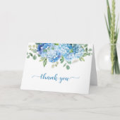 Baby shower van blauwe hydrangea bedankkaart (Voorkant)