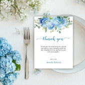 Baby shower van blauwe hydrangea bedankkaart