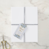 Baby shower van blauwe hydrangea cadeaulabel (Met Touw)