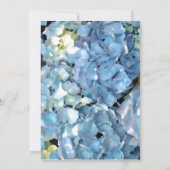 Baby shower van blauwe hydrangea kaart (Achterkant)