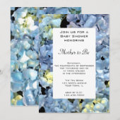 Baby shower van blauwe hydrangea kaart (Voorkant / Achterkant)