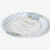 Baby shower van blauwe hydrangea papieren bordje (Gekanteld)