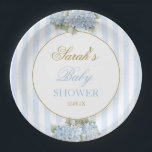 Baby shower van blauwe hydrangea papieren bordje<br><div class="desc">Blue Hydrangea Baby shower papier borden</div>