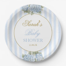 Baby shower van blauwe hydrangea