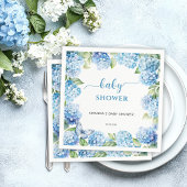 Baby shower van blauwe hydrangea servet