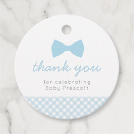 Baby shower van blauwe kiem bedankjes labels