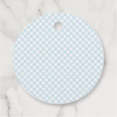 Baby shower van blauwe kiem bedankjes labels (Achterkant)