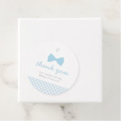 Baby shower van blauwe kiem bedankjes labels (In situ)