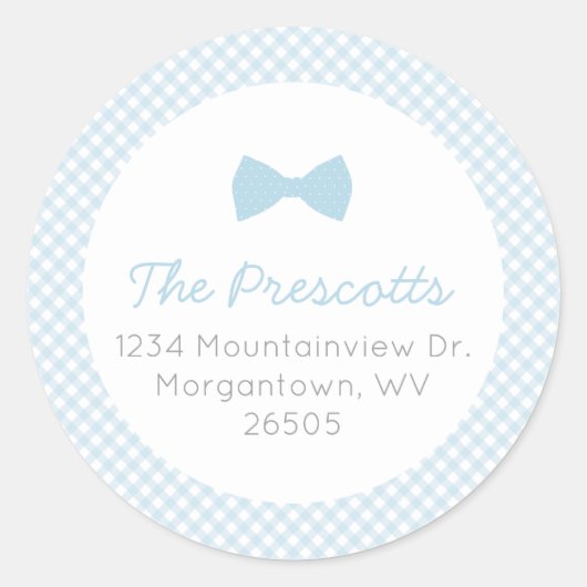 Baby shower van blauwe kiem ronde sticker (Voorkant)