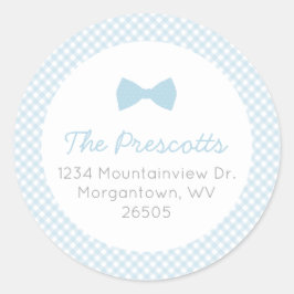 Baby shower van blauwe kiem ronde sticker