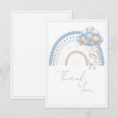 Baby shower van blauwe regenboog bedankkaart (Voorkant / Achterkant)