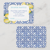 Baby shower van blauwgroen, kobalt- en luierschijv informatiekaartje (Voorkant / Achterkant)