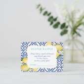 Baby shower van blauwgroen, kobalt- en luierschijv informatiekaartje (Staand voorkant)