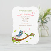 Baby shower van blauwvogel kaart (Staand voorkant)
