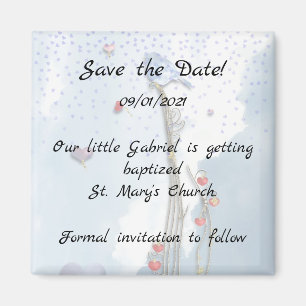 Baby shower van blauwvogel magneet