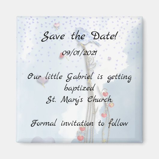 Baby shower van blauwvogel magneet (Voorkant)