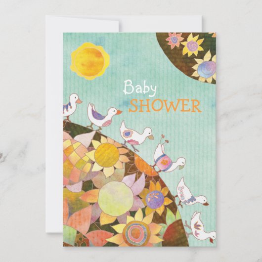 Baby shower van bloemen kaart (Voorkant)