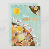 Baby shower van bloemen kaart (Voorkant / Achterkant)