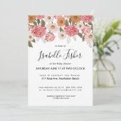 Baby shower van  bloemen kaart (Staand voorkant)