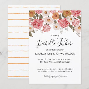 Baby shower van bloemen kaart