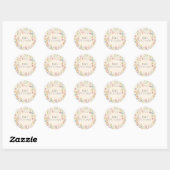 Baby shower van bloementeelt ronde sticker (Vel)