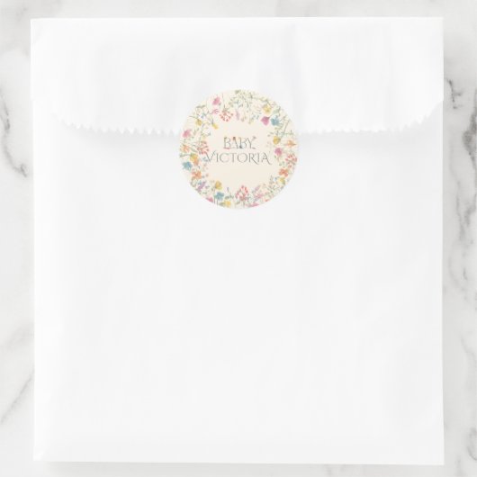 Baby shower van bloementeelt ronde sticker (Tas)