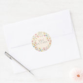 Baby shower van bloementeelt ronde sticker (Envelop)