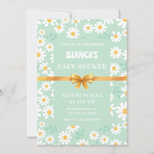 BABY SHOWER VAN BLOEMPATROON KAART (Voorkant)