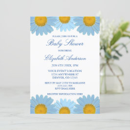 Baby shower van Blue Daisies Floral Kaart