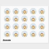 Baby shower van Blue Lion Boy Ronde Sticker (Vel)