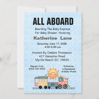 Baby shower van Blue Stork Train Kaart