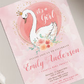 Baby shower van Blush Pink Swan Princess Kaart