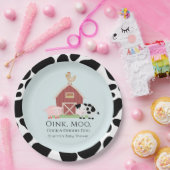 Baby shower van boerderijdieren Barnyard Blue Boy Papieren Bordje (Feest)