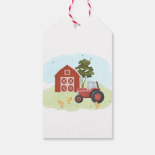 Baby shower van boerderijdieren cadeaulabel (Achterkant)